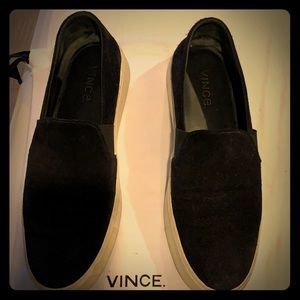 Vince black suede sneakers